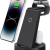 3 in 1 Charging Station for iPhone, Wireless Charger for iPhone 15 14 13 12 11 X Pro Max & Apple Watch - Charging Stand Dock for AirPods