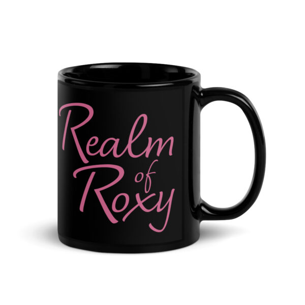 Realm of Roxy Black Glossy Mug - Pink